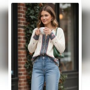 Vintage Koret Cardigan with Embroidery and Beading Detail Croch…